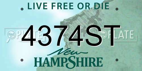 4374ST New Hampshire License Plate