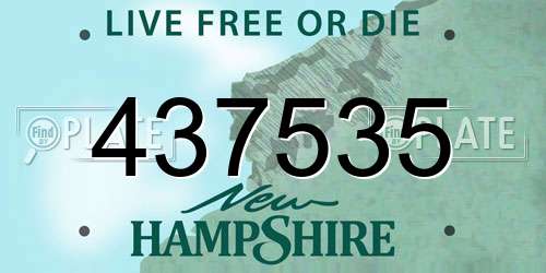 437535 New Hampshire License Plate
