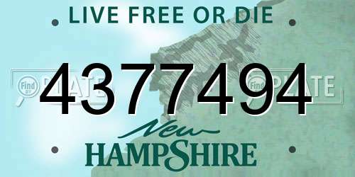 4377494 New Hampshire License Plate