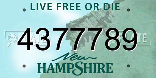 4377789 New Hampshire License Plate