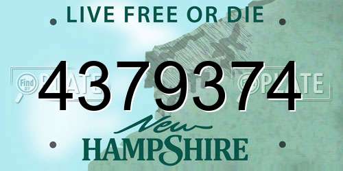 4379374 New Hampshire License Plate
