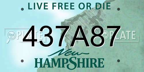 437A87 New Hampshire License Plate