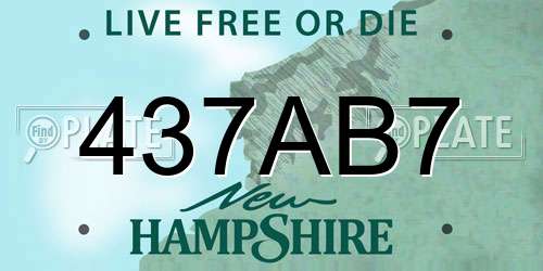 437AB7 New Hampshire License Plate