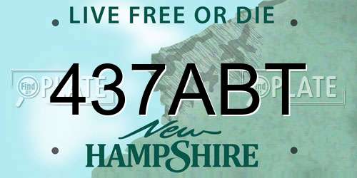 437ABT New Hampshire License Plate