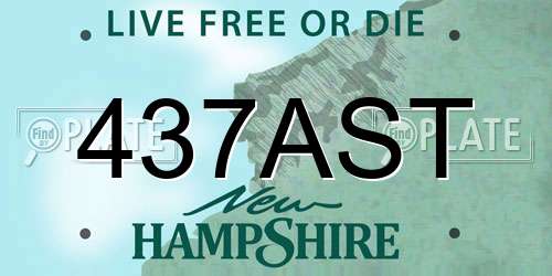 437AST New Hampshire License Plate