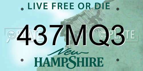 437MQ3 New Hampshire License Plate