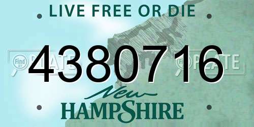 4380716 New Hampshire License Plate