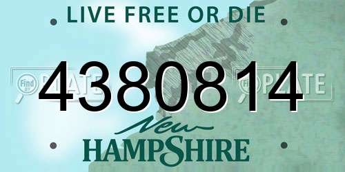 4380814 New Hampshire License Plate