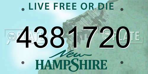 4381720 New Hampshire License Plate