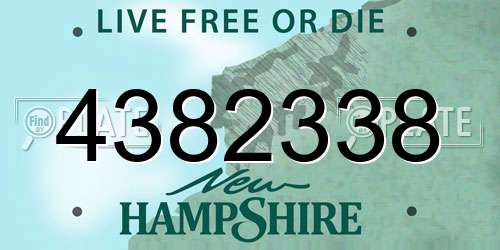4382338 New Hampshire License Plate