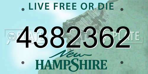 4382362 New Hampshire License Plate