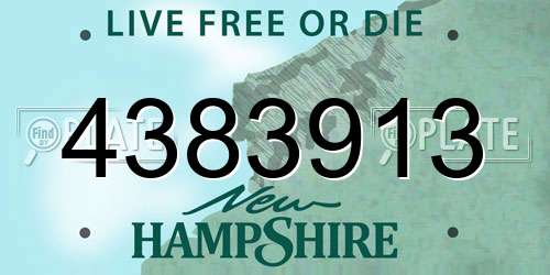 4383913 New Hampshire License Plate
