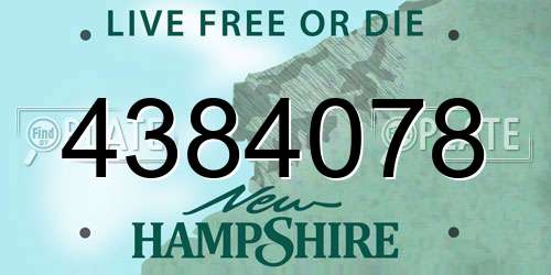 4384078 New Hampshire License Plate