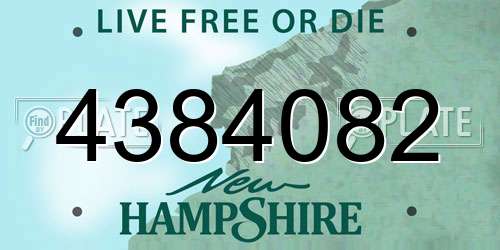 4384082 New Hampshire License Plate