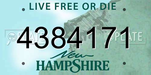 4384171 New Hampshire License Plate