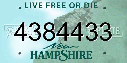 4384433 New Hampshire License Plate