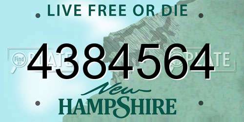 4384564 New Hampshire License Plate