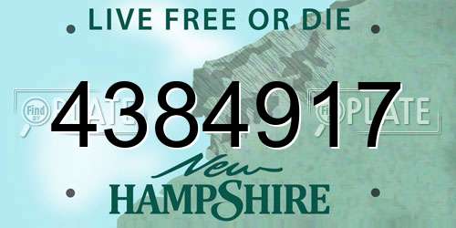 4384917 New Hampshire License Plate