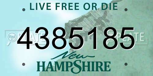 4385185 New Hampshire License Plate