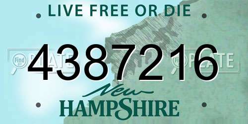 4387216 New Hampshire License Plate