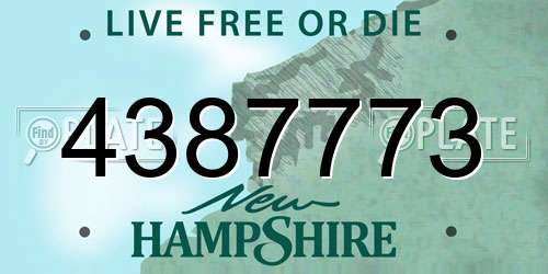4387773 New Hampshire License Plate