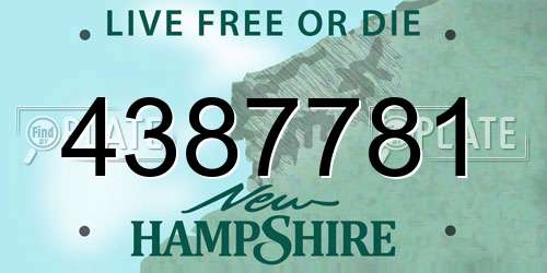4387781 New Hampshire License Plate