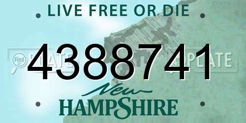 4388741 New Hampshire License Plate
