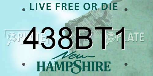 438BT1 New Hampshire License Plate