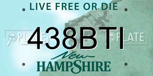 438BTI New Hampshire License Plate