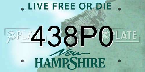 438P0 New Hampshire License Plate