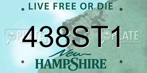 438ST1 New Hampshire License Plate