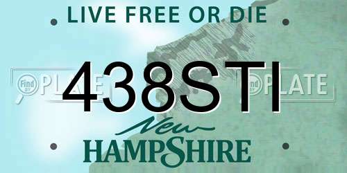 438STI New Hampshire License Plate