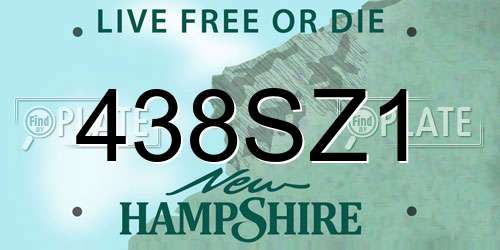 438SZ1 New Hampshire License Plate