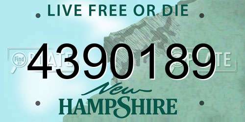 4390189 New Hampshire License Plate