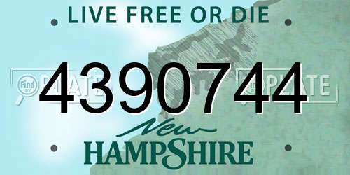 4390744 New Hampshire License Plate