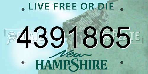 4391865 New Hampshire License Plate
