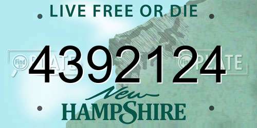 4392124 New Hampshire License Plate