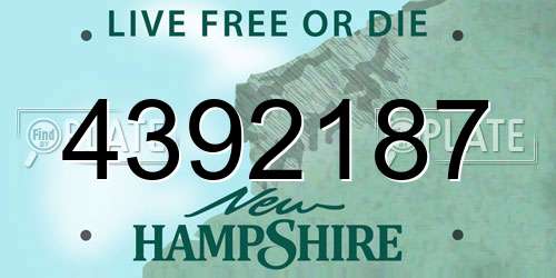 4392187 New Hampshire License Plate