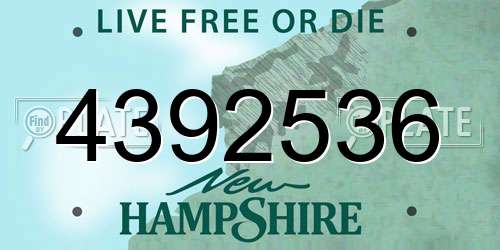 4392536 New Hampshire License Plate