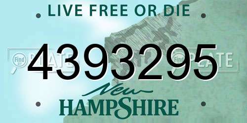 4393295 New Hampshire License Plate