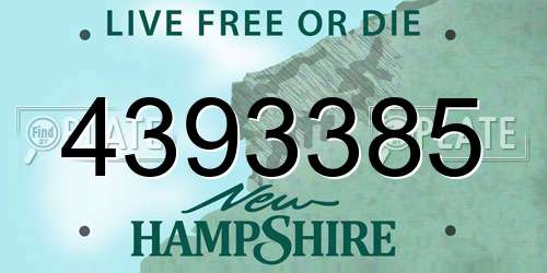 4393385 New Hampshire License Plate