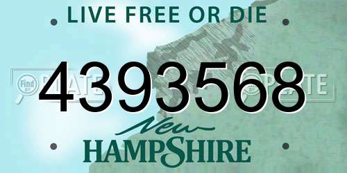 4393568 New Hampshire License Plate