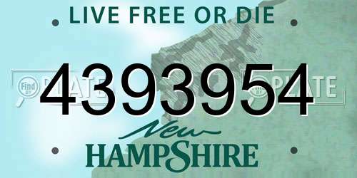 4393954 New Hampshire License Plate