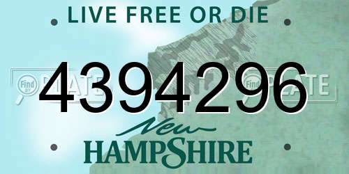 4394296 New Hampshire License Plate