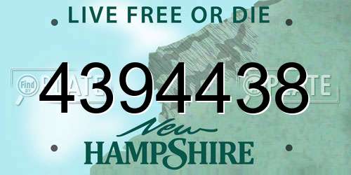 4394438 New Hampshire License Plate
