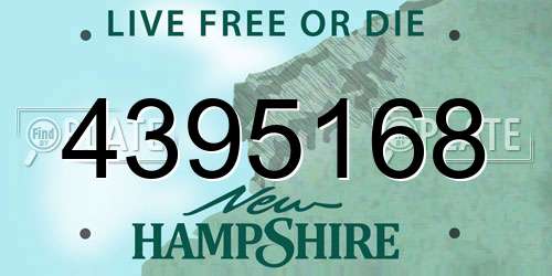 4395168 New Hampshire License Plate