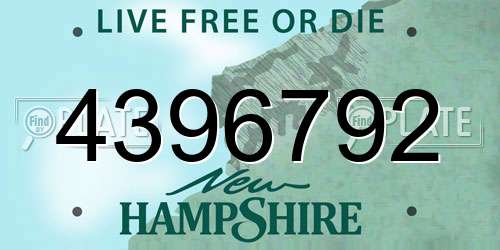 4396792 New Hampshire License Plate