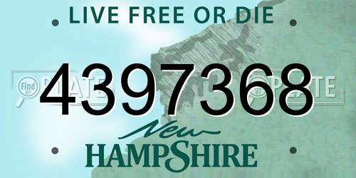 4397368 New Hampshire License Plate