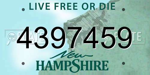 4397459 New Hampshire License Plate