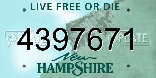 4397671 New Hampshire License Plate